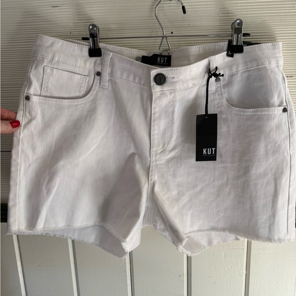 Kut from the Kloth Women's White Denim Shorts- Gidget NWT, 14